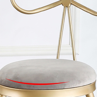 Gepolsterter Thekenhocker im Glam-Stil, runder Barhocker mit niedriger R&uuml;ckenlehne und goldenem Rahmen