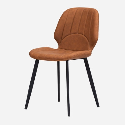 Nordic Metal Side Chair Ohrensessel ohne Armlehnen mit schwarzen Beinen