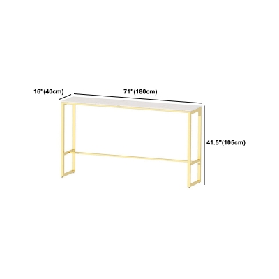 Rechteckiger Bartisch mit gesinterter Steinplatte. Luxuri&ouml;ser Bartisch mit Bockgestell in Gold