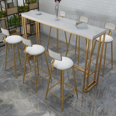 Rechteckiger grauer Massivholz-Bartisch mit Bockgestell, Esstisch f&uuml;r die K&uuml;che und das Wohnzimmer