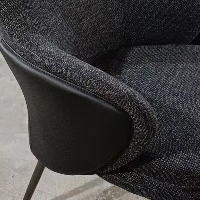 Stoff-Esszimmerst&uuml;hle im nordischen Stil, Parsons-Sessel mit schwarzen Beinen