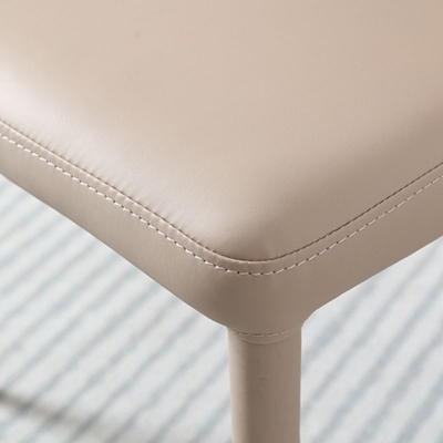 Sedie da pranzo in pelle minimaliste Wingback Parsons Chair senza braccioli