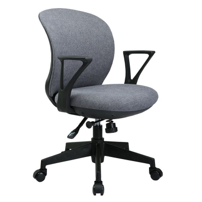 Ergonomischer Schreibtischstuhl mit mittlerer R&uuml;ckenlehne, verstellbarer B&uuml;rodrehstuhl mit Rollen