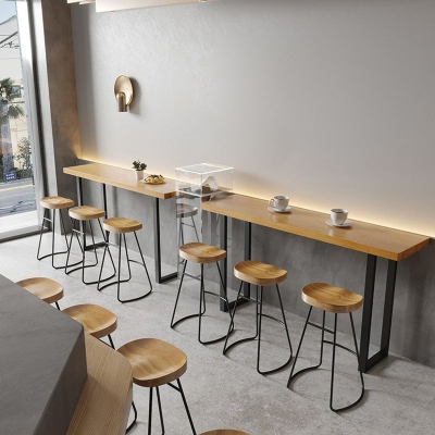 Bar-Esstisch aus Kiefernholz, moderner rechteckiger Bartisch f&uuml;r Milchtee-Shop