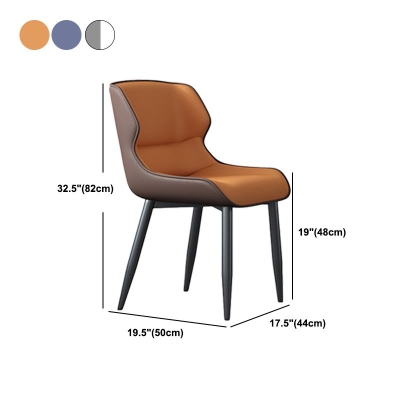 Sedie da pranzo in ecopelle stile moderno Sedia da pranzo senza braccioli in metallo