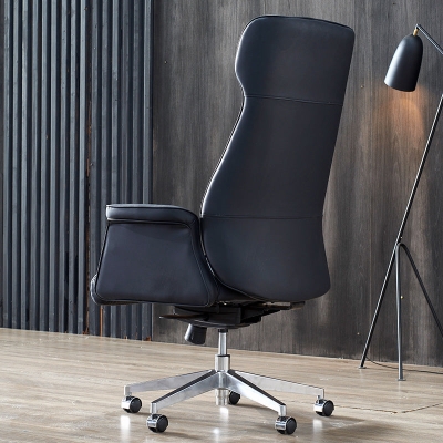 Poltrona direzionale contemporanea larga 24" Poltrona direzionale in pelle nera