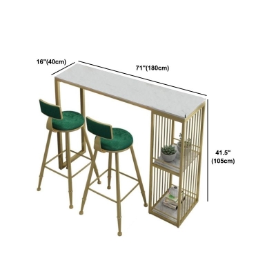 Nordic Glam Rechteck-Barthekentisch Stein-Barthekentisch mit Metallbeinen