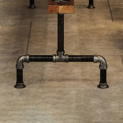 Industrielles rechteckiges Kneipentisch-Set, 1/2/4/7-teilig, Holz-Thekentisch mit Hockern