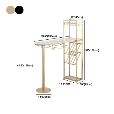 Glam Stone Bartisch-Set, 1/3-teilig, Thekentisch mit Metallhockern
