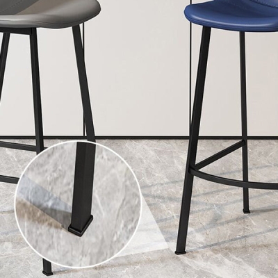 Sgabelli da bar moderni con poggiapiedi senza braccioli Sgabello da bar con schienale basso in pelle PU