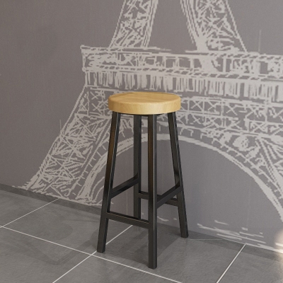 Moderner armloser Tresenhocker aus Kiefernholz, Barhocker mit Pedal f&uuml;r Caf&eacute;