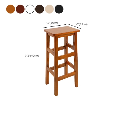 Barhocker aus massivem Holz, Fu&szlig;st&uuml;tze, armloser Thekenhocker f&uuml;r das Esszimmer