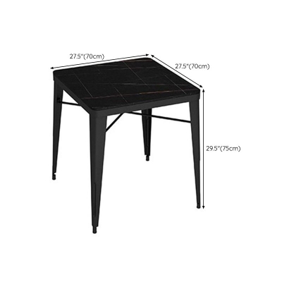Glam Barhocker-Tisch, schwarzer Stein-Bartisch mit 4 Metallbeinen