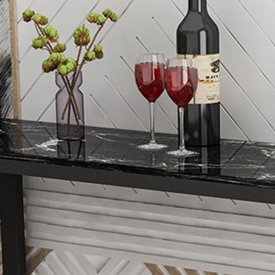 Tavolo da bistr&ograve; Glam Bar con piano in finto marmo e base a slitta