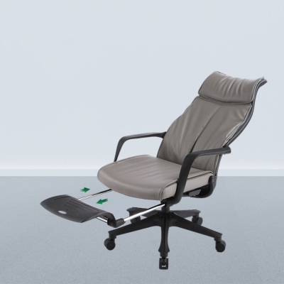 Sedia da ufficio con braccioli fissi Sedia in ecopelle con schienale alto e ruote ergonomica