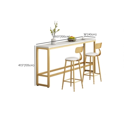 Thekentisch aus Kunstmarmor, moderner rechteckiger Thekentisch mit Metallbeinen