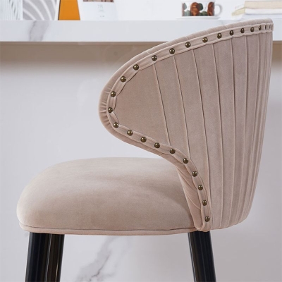 Glam Backrest Barhocker, gepolsterter Thekenhocker f&uuml;r Bristol mit Holzbeinen