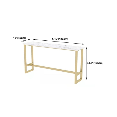 Glamour&ouml;ser Pub-Tisch mit goldfarbenem Metallbock, rechteckigem Bartisch mit Holzplatte