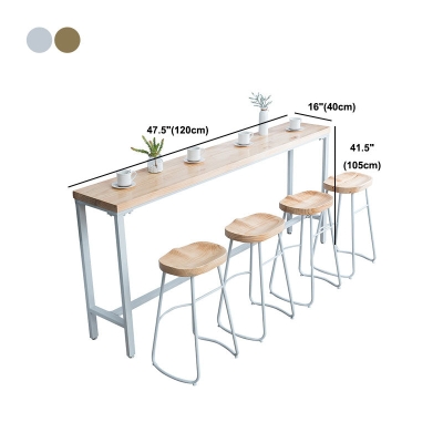 Bartisch mit Tischplatte aus nat&uuml;rlichem Kiefernholz, moderner Pub-Tisch mit Metallrahmen