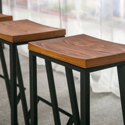Set da bar moderno in legno massello Coffee Shop Set tavolo rettangolare e sgabello da 1/2/7 pezzi