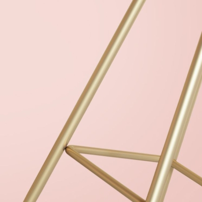 Glam Barhocker ohne Armlehnen, Barhocker aus Eisen mit Kissen