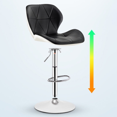 Skandinavischer Metall-Barhocker, Kunstleder-Fu&szlig;st&uuml;tze, verstellbarer Thekenhocker