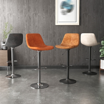 Home Fu&szlig;st&uuml;tze, h&ouml;henverstellbarer Hocker, moderner Barhocker aus Leder