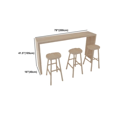 Rechteckiger Bartisch im modernen Stil, Massivholz, nat&uuml;rliche Farbe, Bar-Esstisch