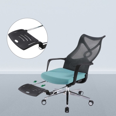 Bureaustoel met vaste armen Microvezel bureau Stoel met hoge rugleuning Draaibaar Ergonomisch