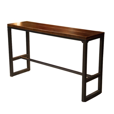 Industrielles rechteckiges Barhocker- und Tisch-Set, 1/2/7-teilig, Holz-Pub-Ess-Set f&uuml;r den Innenbereich