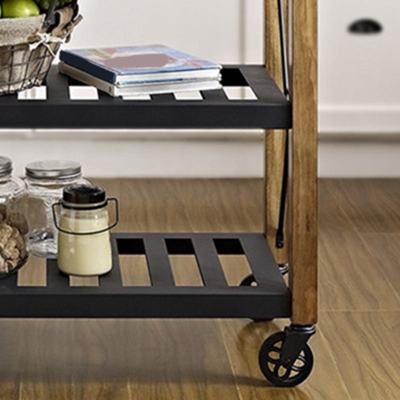 Rollbarer K&uuml;chenwagen im modernen Stil, K&uuml;cheninselwagen aus Massivholz mit Schublade