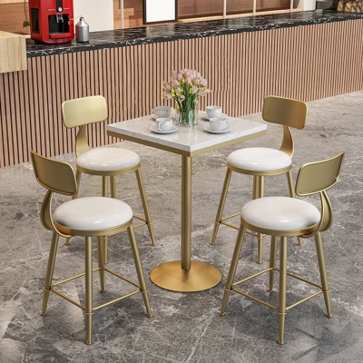 Glam Pub Table Sockel-Stehtisch aus Kunstmarmor f&uuml;r den Innen- und Pausenraum