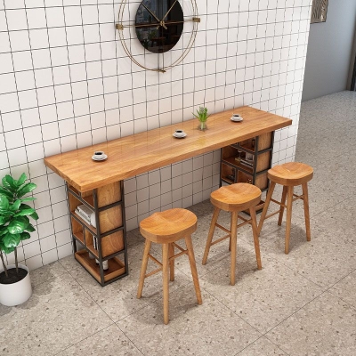 Industrieller Bartisch aus massivem Holz, rechteckiger Bar-Esstisch in Barh&ouml;he