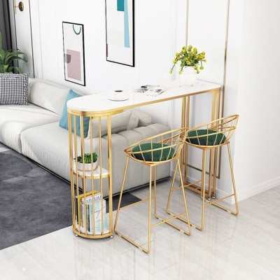 1/3/4-teiliges Bartisch-Set aus Marmor mit mattem Finish, Barhocker und Tisch-Set
