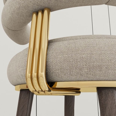 Glam Barhocker mit gepolsterter R&uuml;ckenlehne, Thekenhocker f&uuml;r Bristol