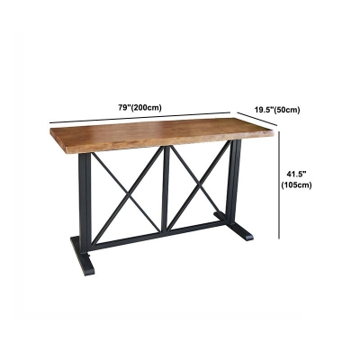 Industrielles Bartisch-Set, 1/5-teilig, rechteckiger Thekentisch aus Kiefernholz mit Hockern f&uuml;r die Bar