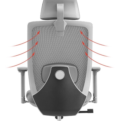 Sedia da ufficio direzionale ergonomica regolabile AirGrid traspirante con sedia poggiatesta