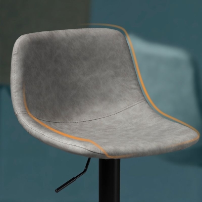 Zeitgen&ouml;ssischer Barhocker aus Metall, gepolsterter Thekenhocker aus Kunstleder f&uuml;r Zuhause