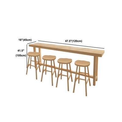 Rechteckiger Bartisch im zeitgen&ouml;ssischen Stil, Massivholz-Bistro-Barschreibtisch mit Bockgestell