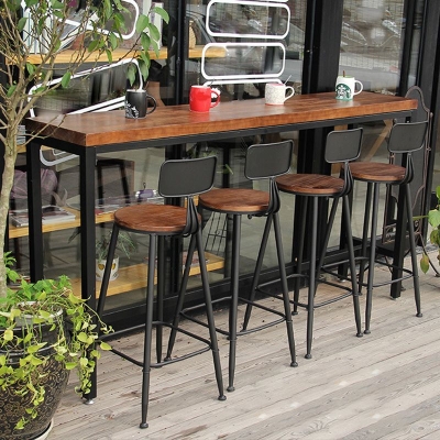 Moderner Bartisch mit schwarzer Basis und 39 Zoll hoher Tischplatte