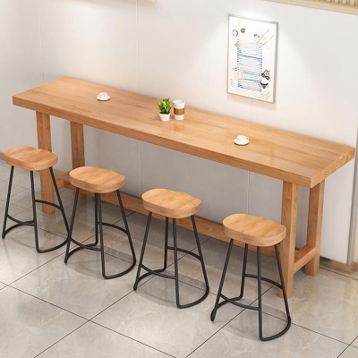 Rechteckiges Bartisch-Set, 1/2/5/6/11-teilig, Massivholz-Bartisch und Barhocker