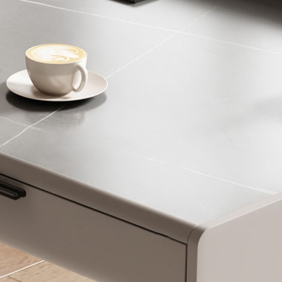 Scrivania da ufficio rettangolare con piano in pietra Scrivania industriale con base in metallo per ufficio