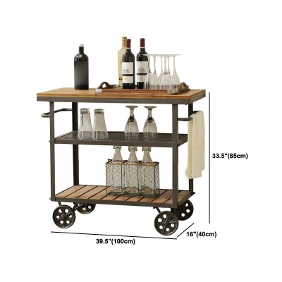 33,46" Hochrollender Industrie-K&uuml;chenwagen K&uuml;chenwagen aus Holz f&uuml;r Restaurant