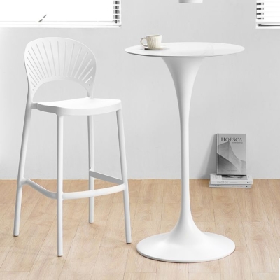 Zeitgen&ouml;ssischer runder Barhocker-Tisch aus Kunstmarmor und Stein f&uuml;r kleine R&auml;ume
