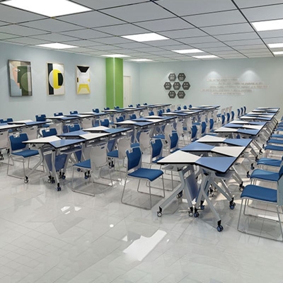 Moderner Konferenzstuhl mit Metallgestell und mittlerer R&uuml;ckenlehne