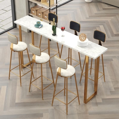 Glam-Barthekentisch aus Kunstmarmor, rechteckiger Barthekentisch f&uuml;r die K&uuml;che