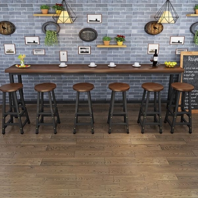 Tavolo da pranzo moderno da bar in legno massello Tavolo da bar rettangolare in marrone