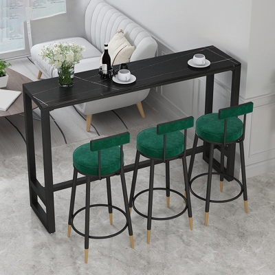 Glam Pub-H&ouml;hen-Esstisch, Pub-Tisch mit Steinplatte f&uuml;r das Wohnzimmer