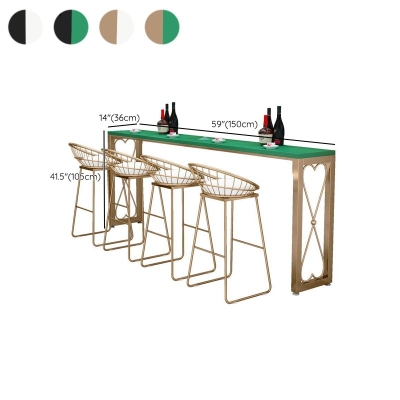Barhoher Tisch im glamour&ouml;sen Stil, Metallgestell, Bistro-Pub-Tisch mit doppeltem Sockel