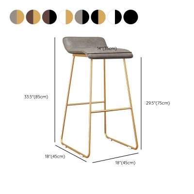 Barhocker aus Metall im modernen Stil, Leder-Thekenhocker mit niedriger R&uuml;ckenlehne f&uuml;r das Restaurant